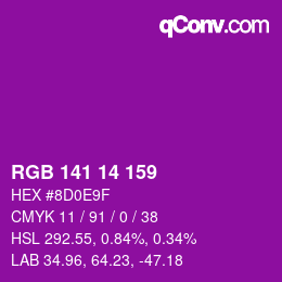颜色代码: RGB 141 14 159 | qconv.com