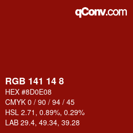 カラーコード: RGB 141 14 8 | qconv.com