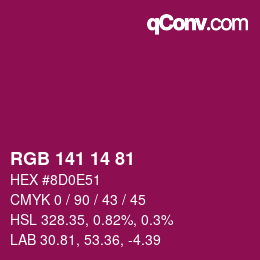 カラーコード: RGB 141 14 81 | qconv.com
