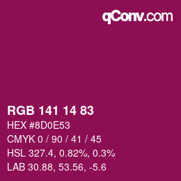 カラーコード: RGB 141 14 83 | qconv.com
