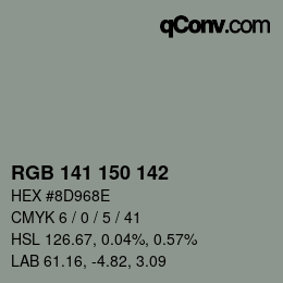 Color code: RGB 141 150 142 | qconv.com
