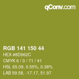 カラーコード: RGB 141 150 44 | qconv.com