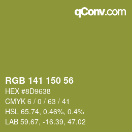 Code couleur: RGB 141 150 56 | qconv.com