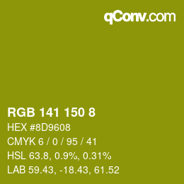 颜色代码: RGB 141 150 8 | qconv.com