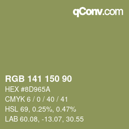 Farbcode: RGB 141 150 90 | qconv.com