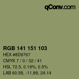 カラーコード: RGB 141 151 103 | qconv.com