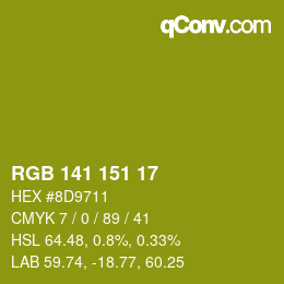 Color code: RGB 141 151 17 | qconv.com