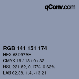 カラーコード: RGB 141 151 174 | qconv.com