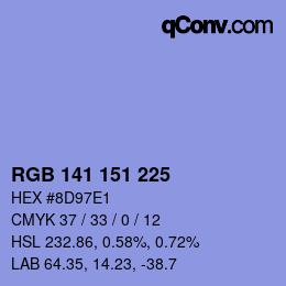 カラーコード: RGB 141 151 225 | qconv.com