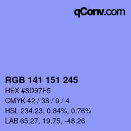 Color code: RGB 141 151 245 | qconv.com