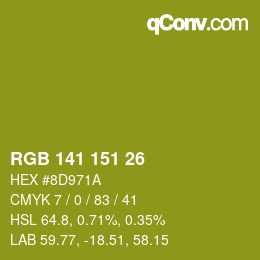 Color code: RGB 141 151 26 | qconv.com