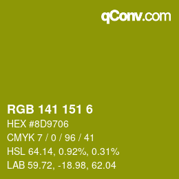 Color code: RGB 141 151 6 | qconv.com
