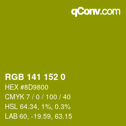 颜色代码: RGB 141 152 0 | qconv.com
