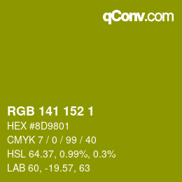 Color code: RGB 141 152 1 | qconv.com