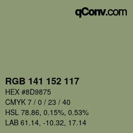 カラーコード: RGB 141 152 117 | qconv.com