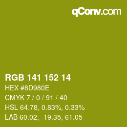 Color code: RGB 141 152 14 | qconv.com