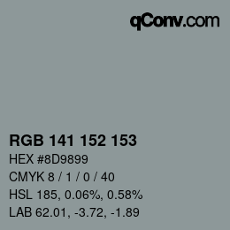 Color code: RGB 141 152 153 | qconv.com