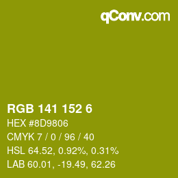 カラーコード: RGB 141 152 6 | qconv.com