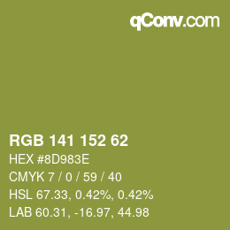 颜色代码: RGB 141 152 62 | qconv.com