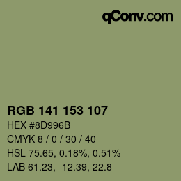 Color code: RGB 141 153 107 | qconv.com