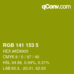 Color code: RGB 141 153 5 | qconv.com