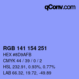 Color code: RGB 141 154 251 | qconv.com