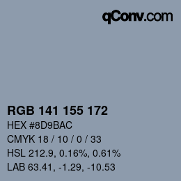 Color code: RGB 141 155 172 | qconv.com