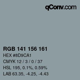 Farbcode: RGB 141 156 161 | qconv.com