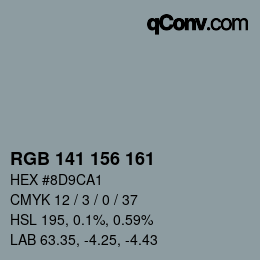 カラーコード: RGB 141 156 161 | qconv.com