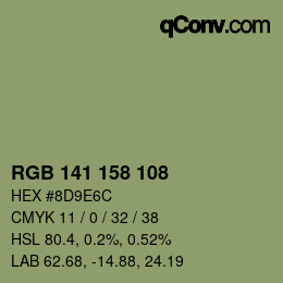 颜色代码: RGB 141 158 108 | qconv.com