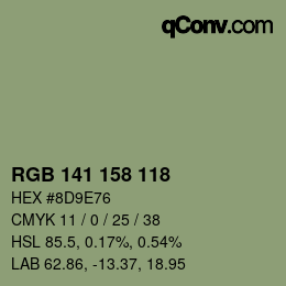 颜色代码: RGB 141 158 118 | qconv.com