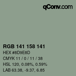 颜色代码: RGB 141 158 141 | qconv.com