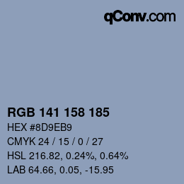 カラーコード: RGB 141 158 185 | qconv.com