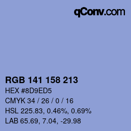 カラーコード: RGB 141 158 213 | qconv.com