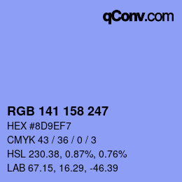 颜色代码: RGB 141 158 247 | qconv.com