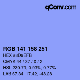 カラーコード: RGB 141 158 251 | qconv.com