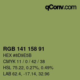 カラーコード: RGB 141 158 91 | qconv.com