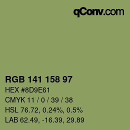 カラーコード: RGB 141 158 97 | qconv.com