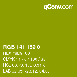 颜色代码: RGB 141 159 0 | qconv.com