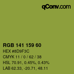 颜色代码: RGB 141 159 60 | qconv.com