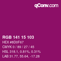 Color code: RGB 141 15 103 | qconv.com