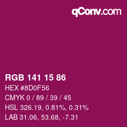 Color code: RGB 141 15 86 | qconv.com