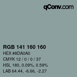 Color code: RGB 141 160 160 | qconv.com