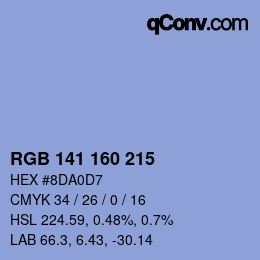 Color code: RGB 141 160 215 | qconv.com