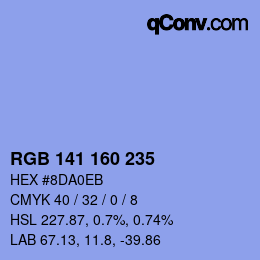 Color code: RGB 141 160 235 | qconv.com