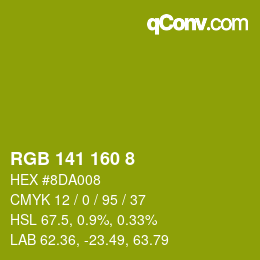 Color code: RGB 141 160 8 | qconv.com