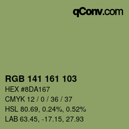 カラーコード: RGB 141 161 103 | qconv.com