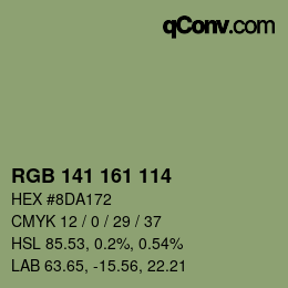 カラーコード: RGB 141 161 114 | qconv.com
