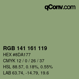 颜色代码: RGB 141 161 119 | qconv.com