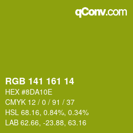 Color code: RGB 141 161 14 | qconv.com